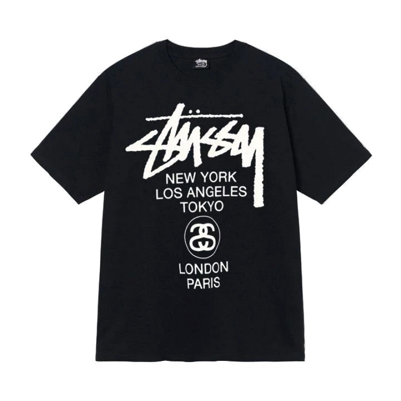 Stussy Letter-Print Black T-Shirt Review: 250–300 gsm Cotton, Loose Cut